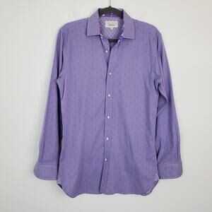 Ted Baker Endurance Dress Shirt Purple Polka Dot Spring Summer Classic Purple